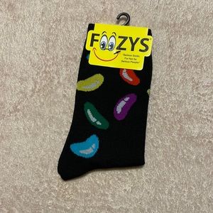 Foozy’s Women’s Collection.  Black Jelly Bean Crew Socks